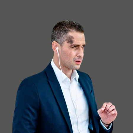 Man wearing headphones